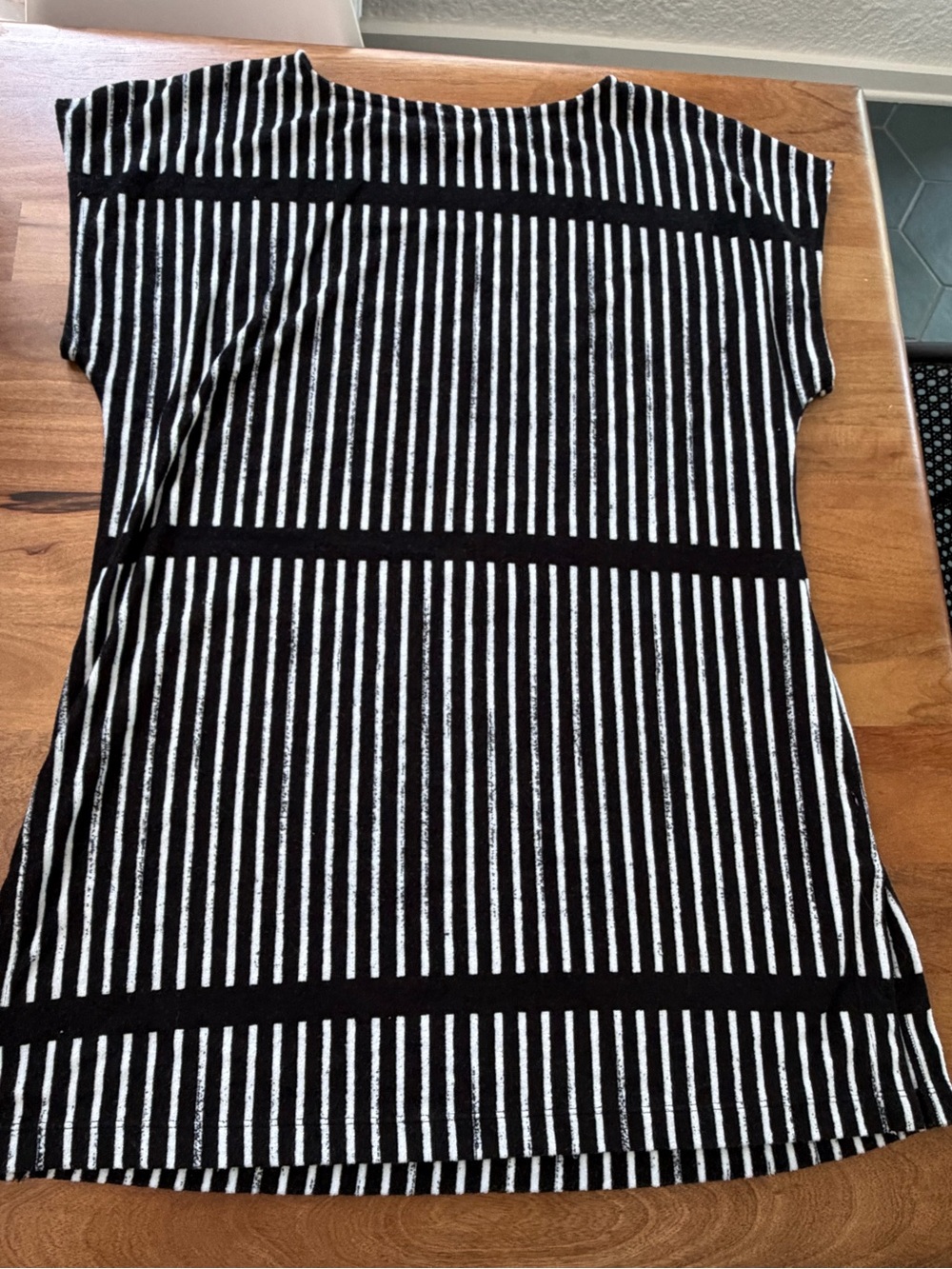 Marimekko Black and White Striped Terry Coth Swim Cover Up Size XL - Picture 7 of 9